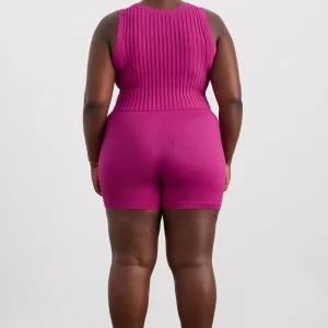Shop Aje ATHLETICA Cropped Knitted Logo Tank 135 Power Pink