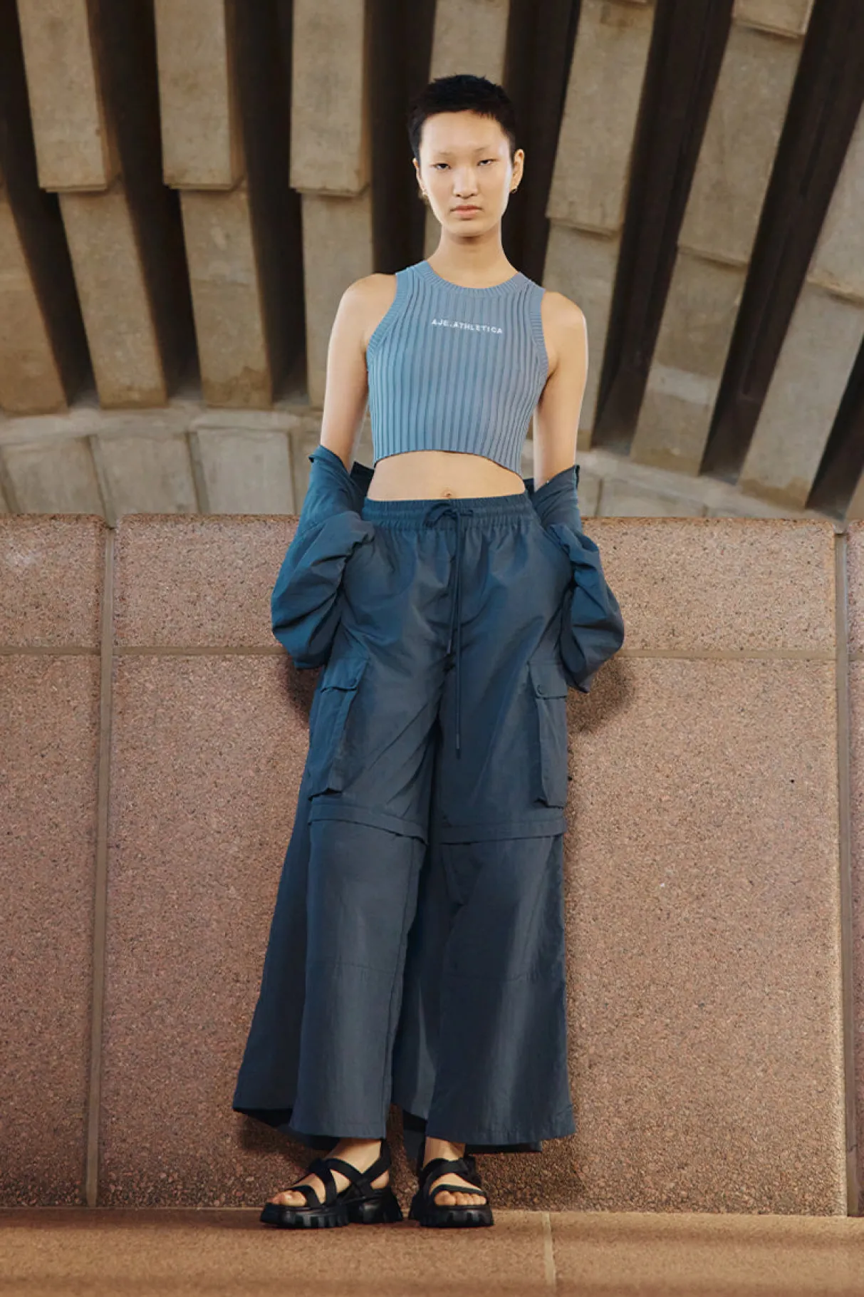 cropped_knitted_logo_tank__13.webp Clearance Aje ATHLETICA Cropped Knitted Logo Tank 135 Slate Surge