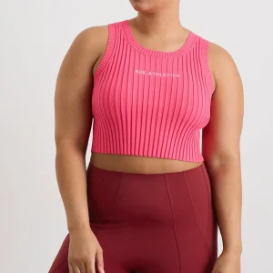 Flash Sale Aje ATHLETICA Cropped Knitted Logo Tank 135 Rouge Pink