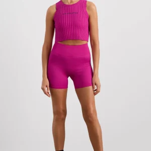 Shop Aje ATHLETICA Cropped Knitted Logo Tank 135 Power Pink