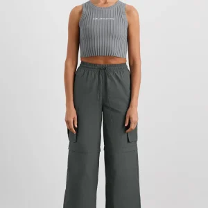 Clearance Aje ATHLETICA Cropped Knitted Logo Tank 135 Slate Surge