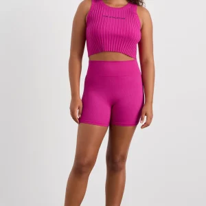Shop Aje ATHLETICA Cropped Knitted Logo Tank 135 Power Pink