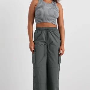 Clearance Aje ATHLETICA Cropped Knitted Logo Tank 135 Slate Surge