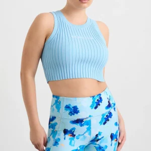 Fashion Aje ATHLETICA Cropped Knitted Logo Tank 135 Ice Blue