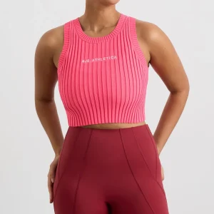 Flash Sale Aje ATHLETICA Cropped Knitted Logo Tank 135 Rouge Pink