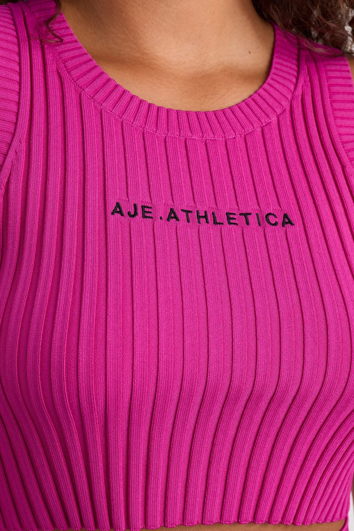 cropped_knitted_logo_tank__7-1.webp Shop Aje ATHLETICA Cropped Knitted Logo Tank 135 Power Pink