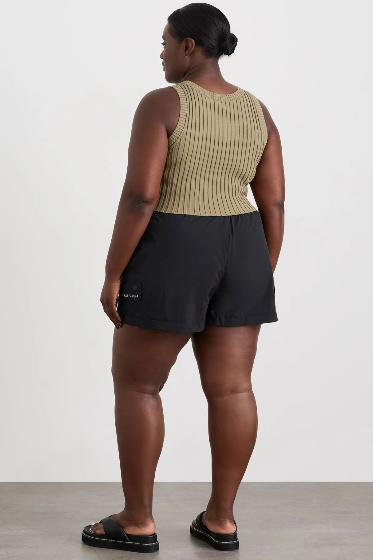 cropped_knitted_logo_tank__8.webp Fashion Aje ATHLETICA Cropped Knitted Logo Tank 135 Soft Khaki/Black