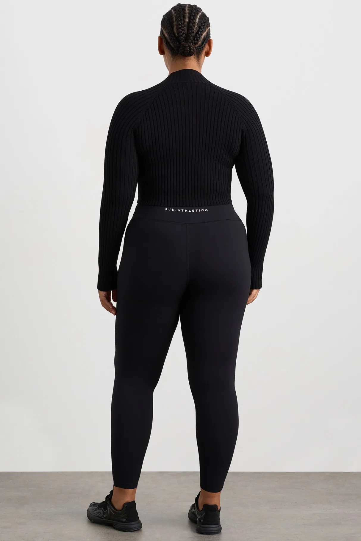 cropped_knitted_long_sleeve_top__13.webp Outlet Aje ATHLETICA Cropped Knitted Long Sleeve Top 437 Black