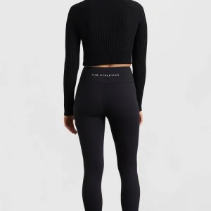 Outlet Aje ATHLETICA Cropped Knitted Long Sleeve Top 437 Black