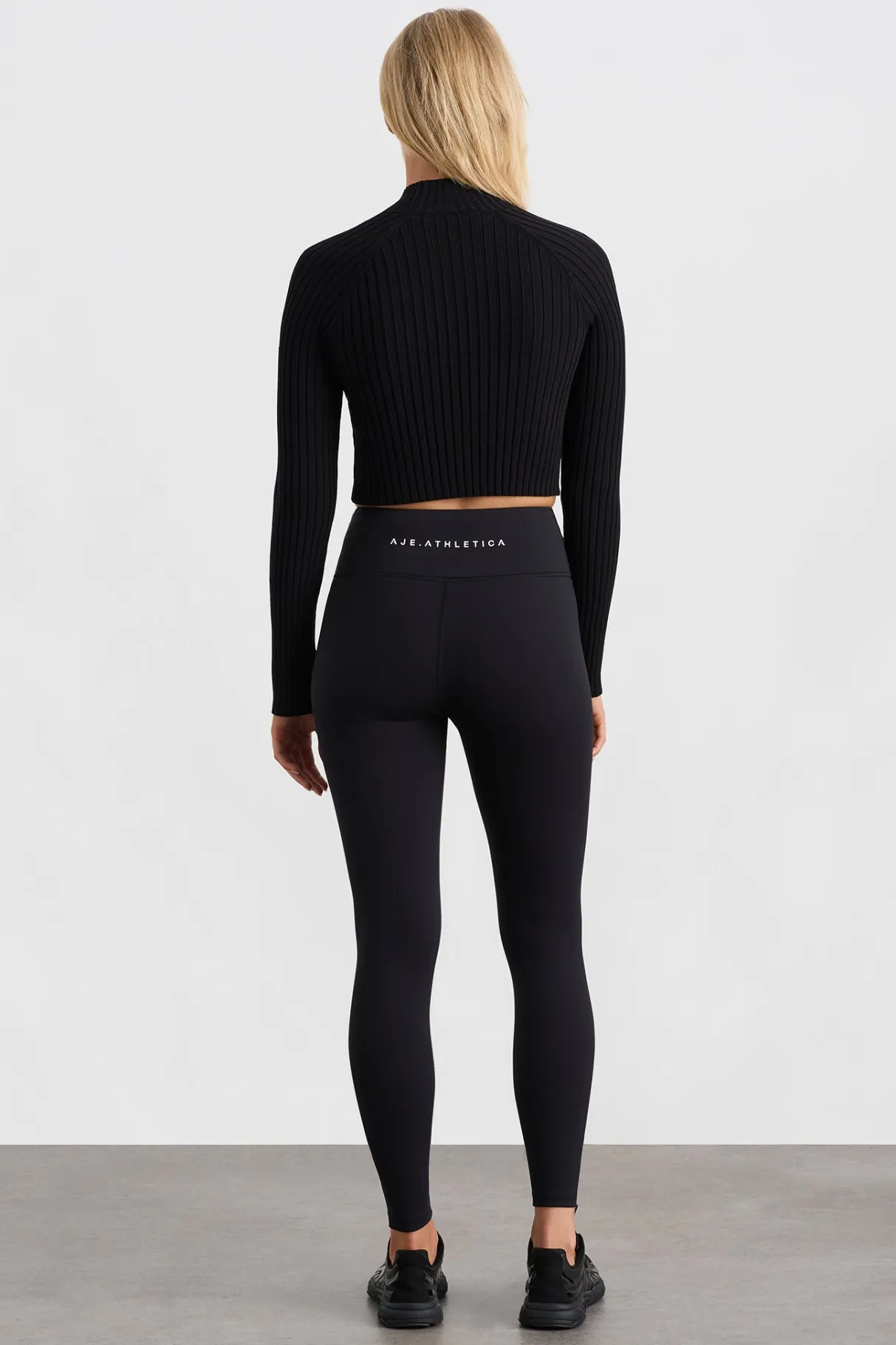 cropped_knitted_long_sleeve_top__4.webp Outlet Aje ATHLETICA Cropped Knitted Long Sleeve Top 437 Black