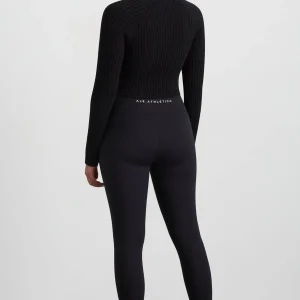 Outlet Aje ATHLETICA Cropped Knitted Long Sleeve Top 437 Black
