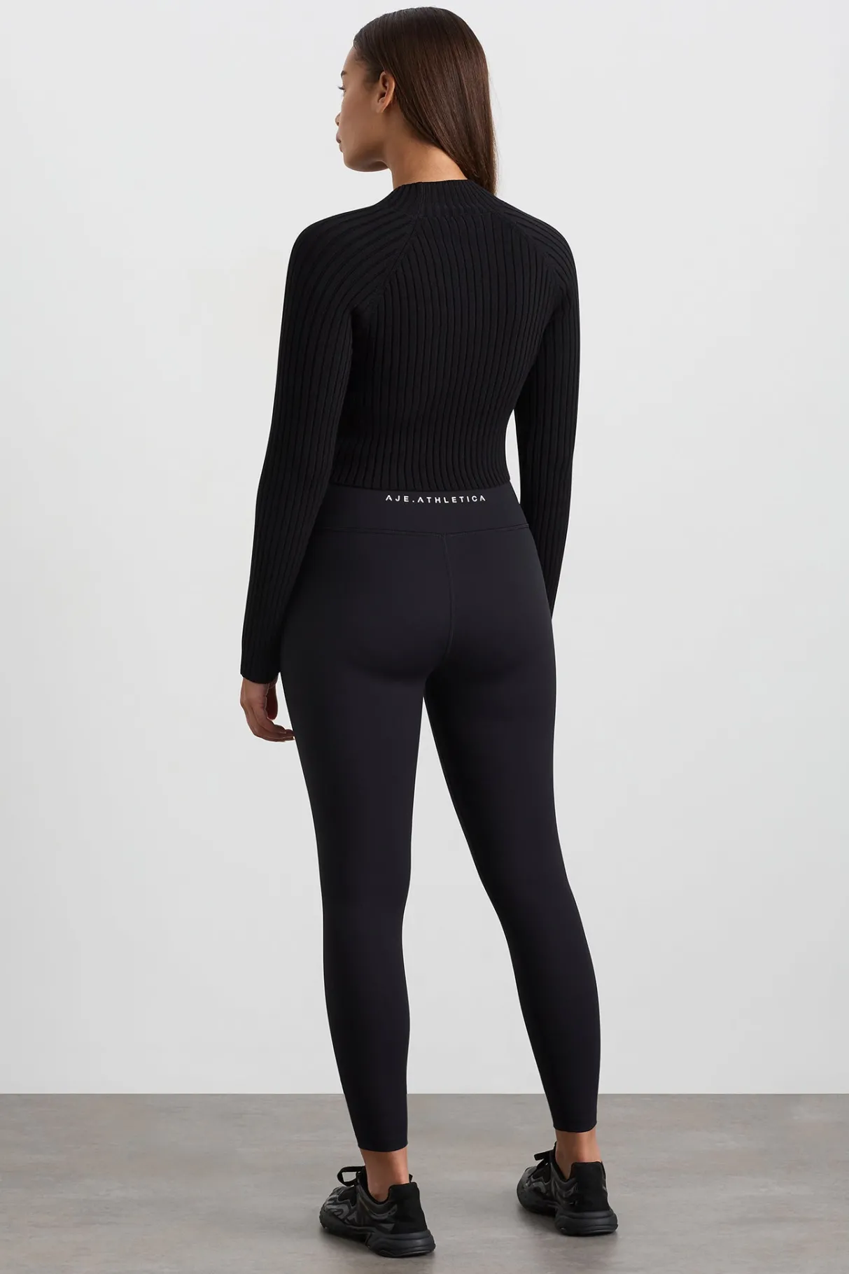 cropped_knitted_long_sleeve_top__9.webp Outlet Aje ATHLETICA Cropped Knitted Long Sleeve Top 437 Black