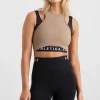 Best Sale Aje ATHLETICA Cropped Layered Sport Tank 159 Dune/Black
