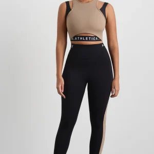 Best Sale Aje ATHLETICA Cropped Layered Sport Tank 159 Dune/Black