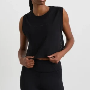 Best Sale Aje ATHLETICA Cropped Logo Mesh Boxy Tank 146 Black