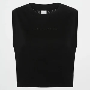 Best Sale Aje ATHLETICA Cropped Logo Mesh Boxy Tank 146 Black