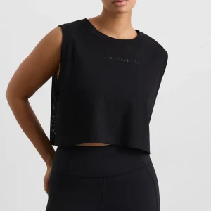 Best Sale Aje ATHLETICA Cropped Logo Mesh Boxy Tank 146 Black