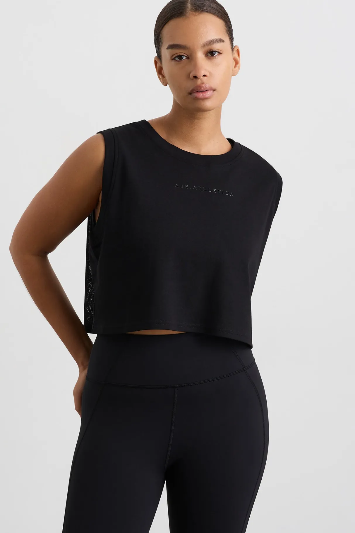 cropped_logo_mesh_boxy_tank__6.webp Best Sale Aje ATHLETICA Cropped Logo Mesh Boxy Tank 146 Black