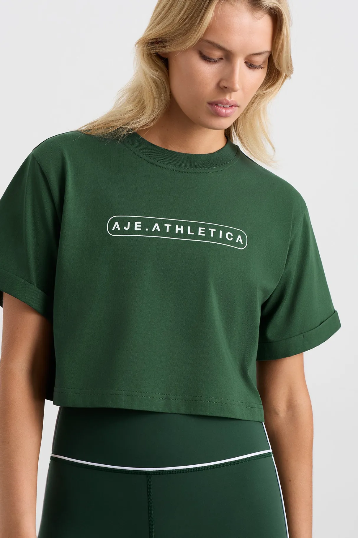 cropped_logo_tee__0.webp Cheap Aje ATHLETICA Cropped Logo Tee 105 Pine Green