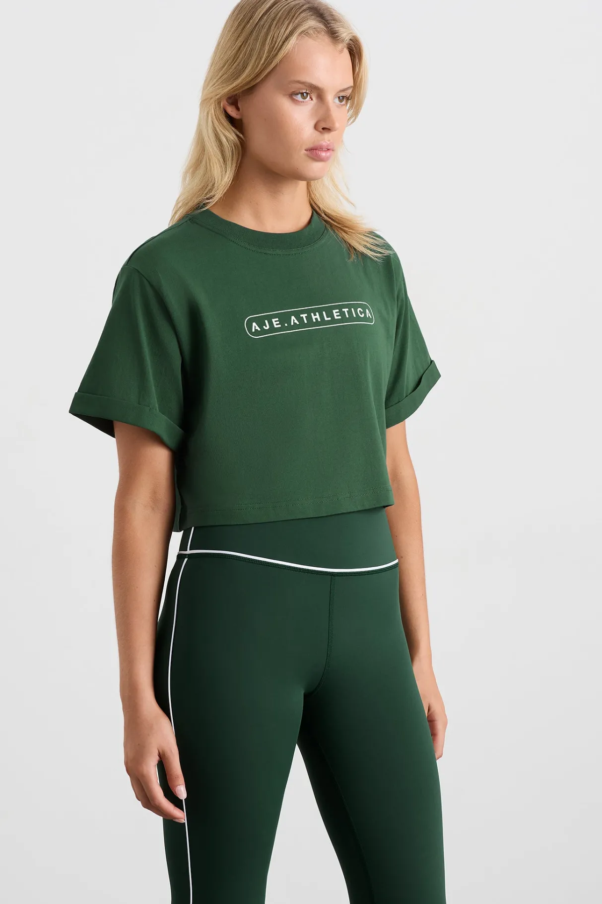 cropped_logo_tee__4.webp Cheap Aje ATHLETICA Cropped Logo Tee 105 Pine Green