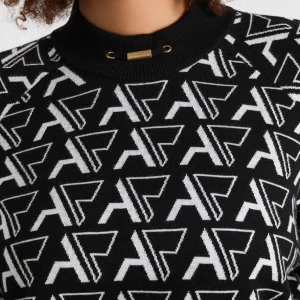Clearance Aje ATHLETICA Cropped Monogram Sweater 408 Monogram Intarsia