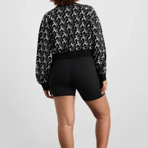 Clearance Aje ATHLETICA Cropped Monogram Sweater 408 Monogram Intarsia