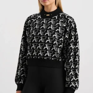 Clearance Aje ATHLETICA Cropped Monogram Sweater 408 Monogram Intarsia