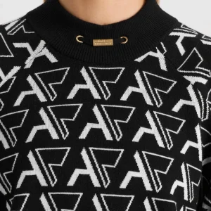 Clearance Aje ATHLETICA Cropped Monogram Sweater 408 Monogram Intarsia