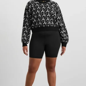 Clearance Aje ATHLETICA Cropped Monogram Sweater 408 Monogram Intarsia