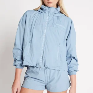 Cheap Aje ATHLETICA Cropped Signature Badge Logo Spray Jacket 708 Steel Blue
