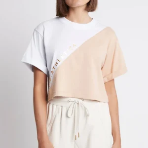 Cheap Aje ATHLETICA Cropped Signature Logo T-Shirt 105 White/Sand