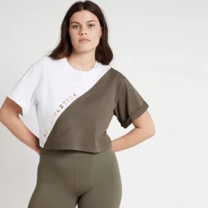 Best Sale Aje ATHLETICA Cropped Signature Logo T-Shirt 105 White/Forest Green