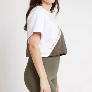 Best Sale Aje ATHLETICA Cropped Signature Logo T-Shirt 105 White/Forest Green