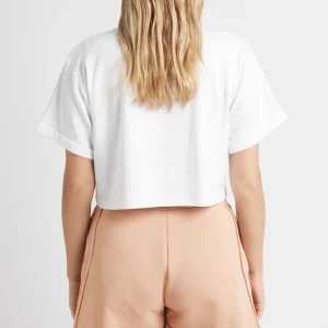 New Aje ATHLETICA Cropped Signature Logo T-Shirt 104 White/Sand