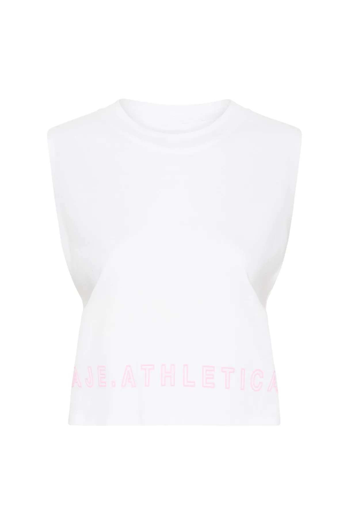cropped_split_back_tank__1.webp New Aje ATHLETICA Cropped Split Back Tank 112 White/Dahlia Pink