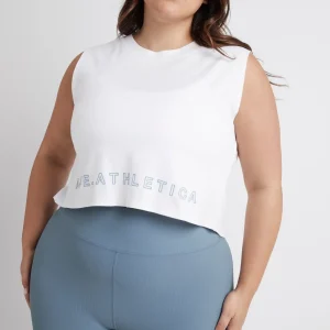 Cheap Aje ATHLETICA Cropped Split Back Tank 112 White/Storm Blue