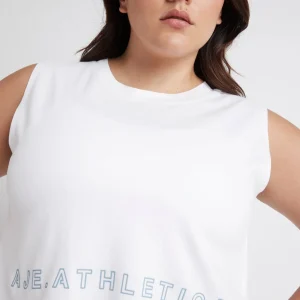 Cheap Aje ATHLETICA Cropped Split Back Tank 112 White/Storm Blue