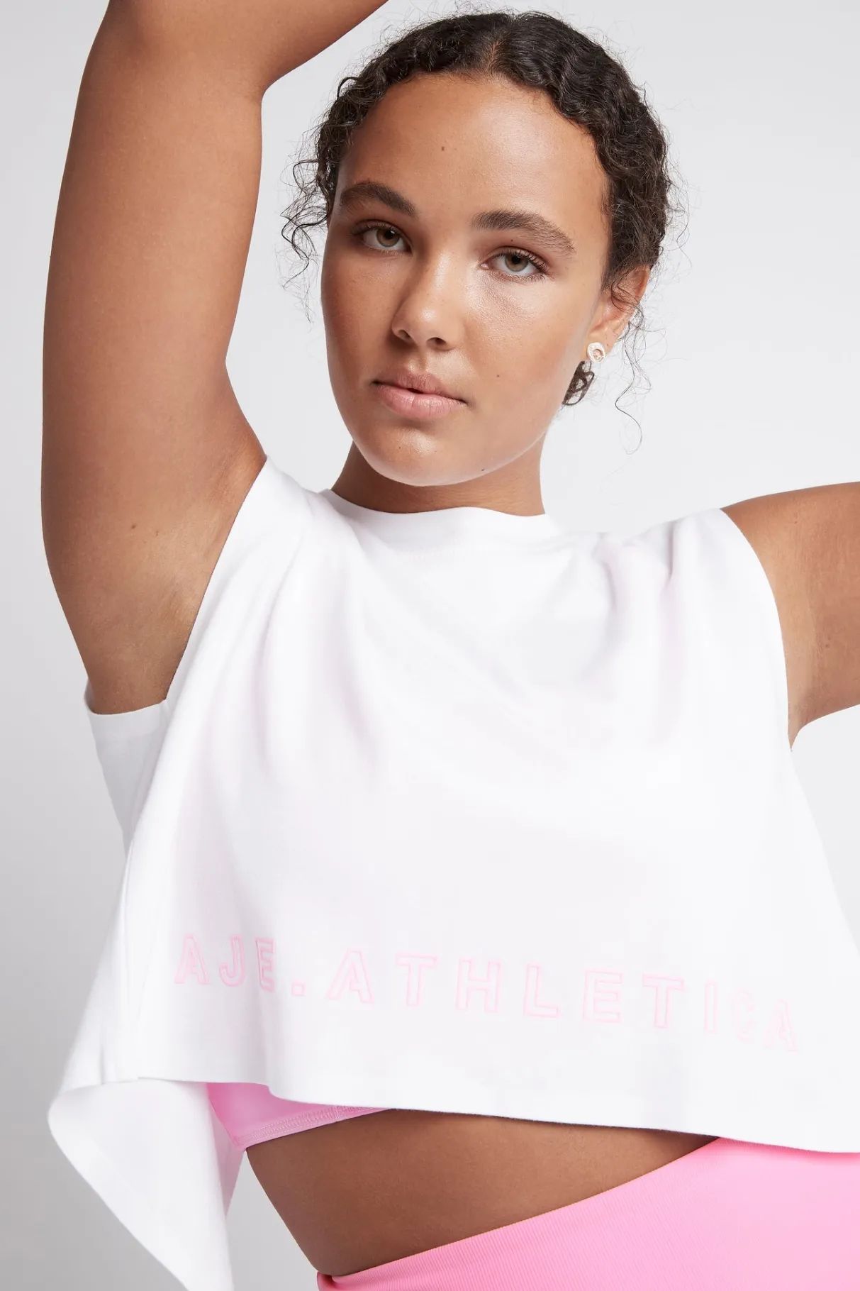 cropped_split_back_tank__8.webp New Aje ATHLETICA Cropped Split Back Tank 112 White/Dahlia Pink
