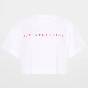 Flash Sale Aje ATHLETICA Cropped Tee 105 White Blurred Pink Check