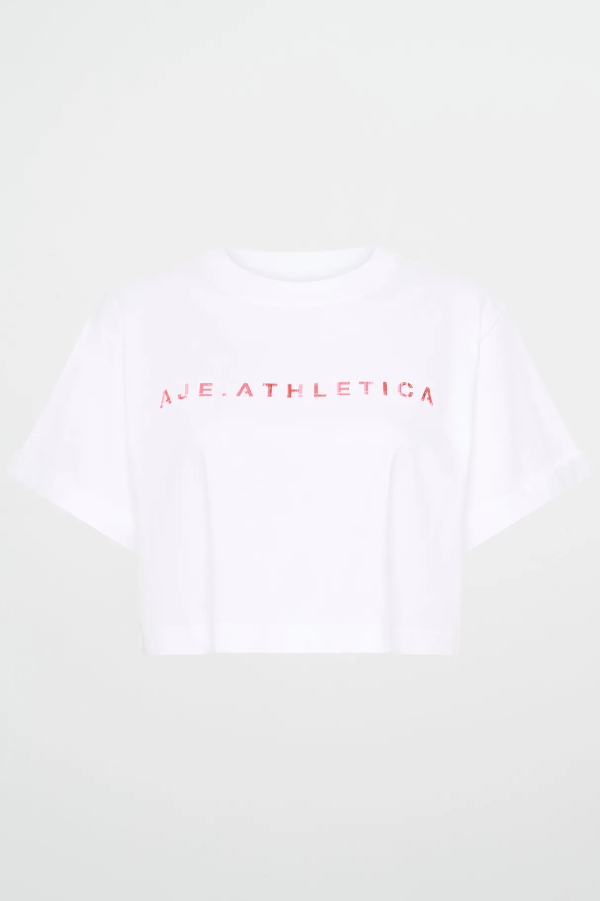 cropped_tee__1.webp Flash Sale Aje ATHLETICA Cropped Tee 105 White Blurred Pink Check