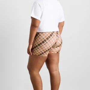 Best Sale Aje ATHLETICA Cropped Tee 105 White Blurred Tan Check