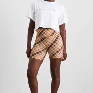 Best Sale Aje ATHLETICA Cropped Tee 105 White Blurred Tan Check