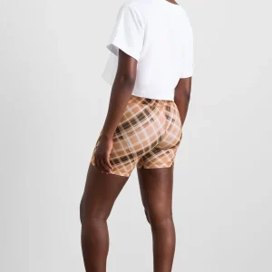 Best Sale Aje ATHLETICA Cropped Tee 105 White Blurred Tan Check