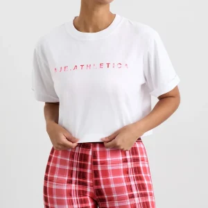 Flash Sale Aje ATHLETICA Cropped Tee 105 White Blurred Pink Check