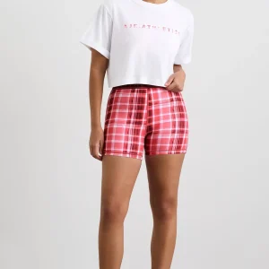 Flash Sale Aje ATHLETICA Cropped Tee 105 White Blurred Pink Check