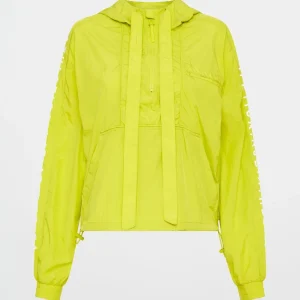Sale Aje ATHLETICA Cropped Windbreaker Jacket 702 Citrus Yellow/Wht