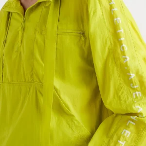 Sale Aje ATHLETICA Cropped Windbreaker Jacket 702 Citrus Yellow/Wht