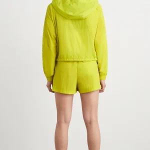 Sale Aje ATHLETICA Cropped Windbreaker Jacket 702 Citrus Yellow/Wht