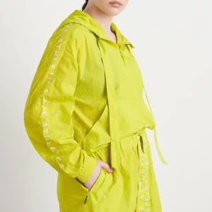 Sale Aje ATHLETICA Cropped Windbreaker Jacket 702 Citrus Yellow/Wht