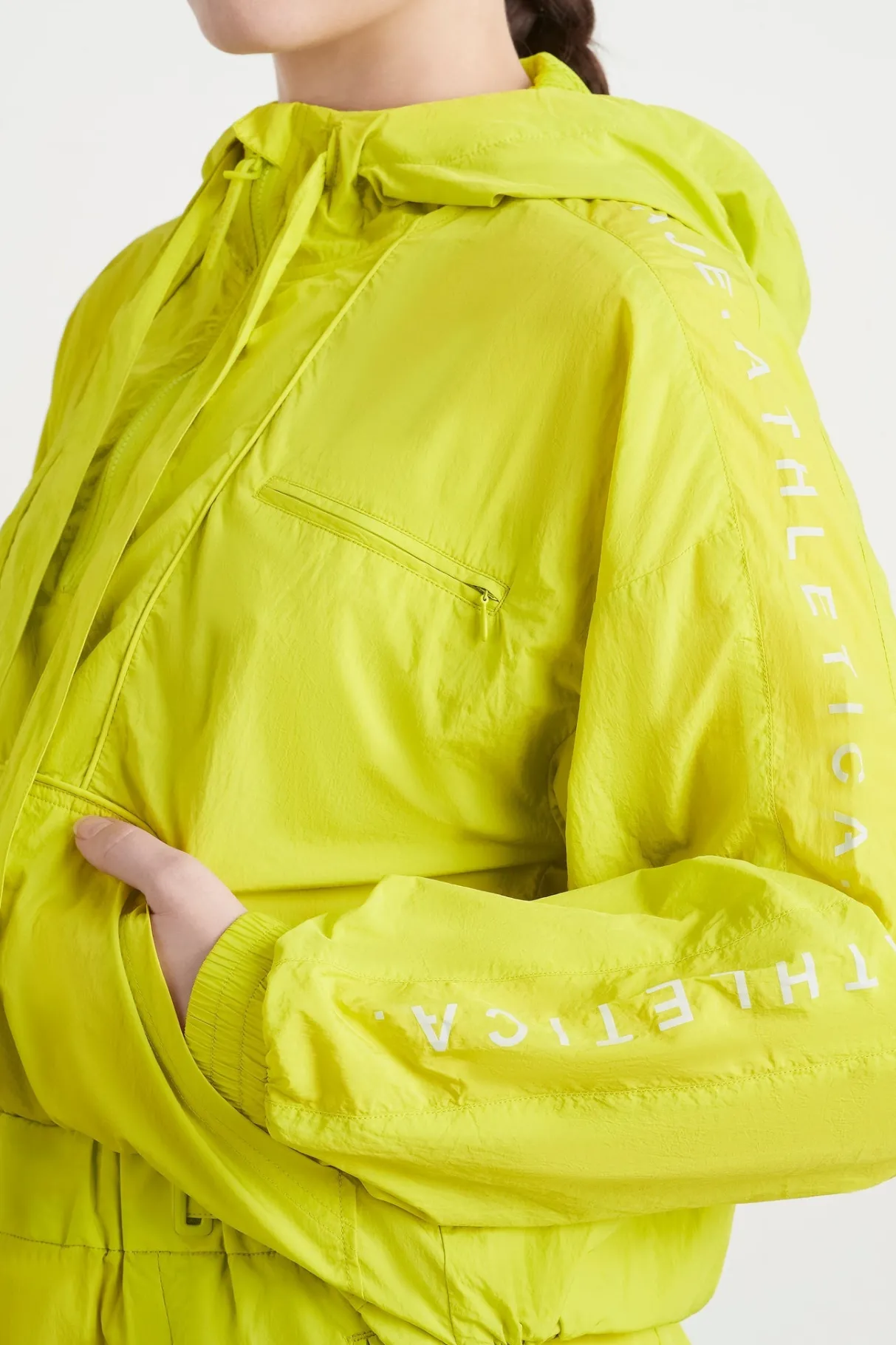 cropped_windbreaker_jacket__7.webp Sale Aje ATHLETICA Cropped Windbreaker Jacket 702 Citrus Yellow/Wht